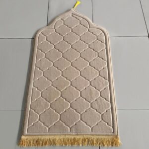 Tapis de prière beige matelassé enfant