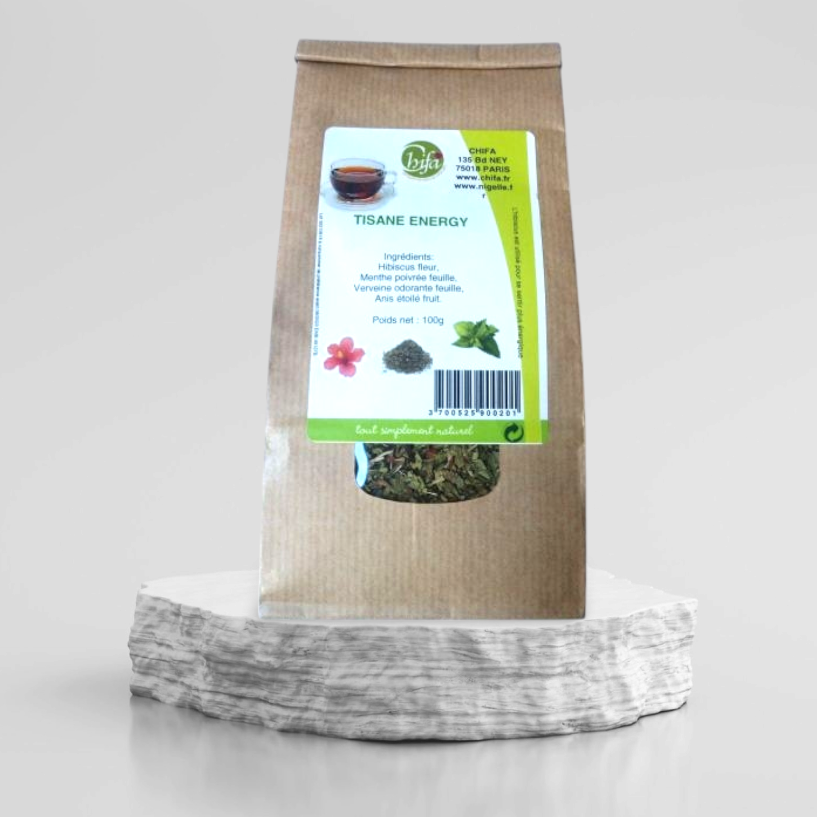 2025/01/89924.png Tisane Energy 100g - 100% naturelle - Chifa – Image 1