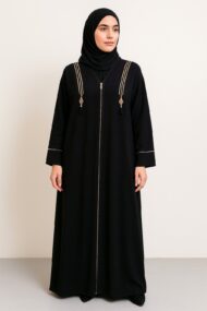 Abaya Dubaï zippée – Abaya moderne chic pour femme musulmane – Image 3