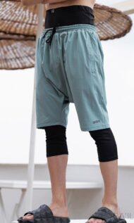 Sarouel Swimshort Vert Amande et BLeu Marine – Qaba’il S24 | Confort & Élégance Halal