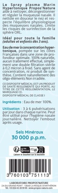 Spray Nasal Plasma Marin Hypertonique – Propos’Nature – Image 2